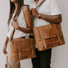 Vintage Leather Laptop Sling Bag