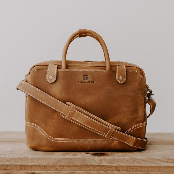 Balvaro Vintage Leather Laptop Briefcase