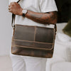 Balvaro Classic 13' Leather Laptop Sling Bag