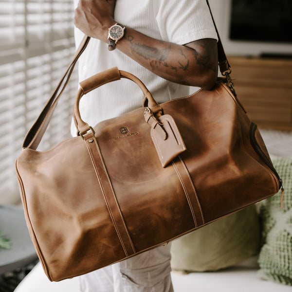 Vintage Leather Duffel Bag