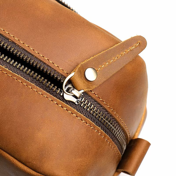 Balvaro Vintage Leather Toiletry Bag