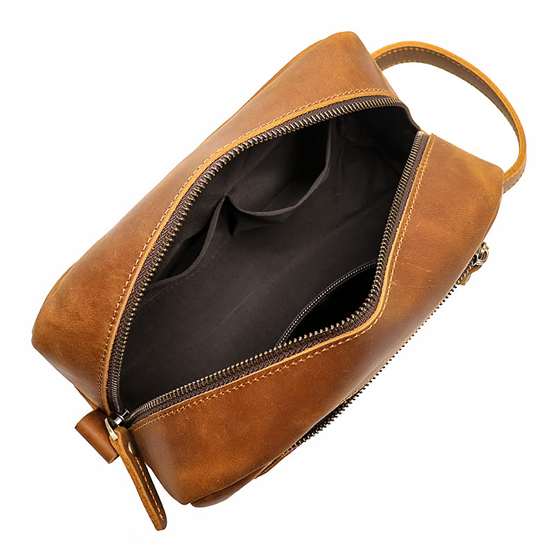 Balvaro Vintage Leather Toiletry Bag